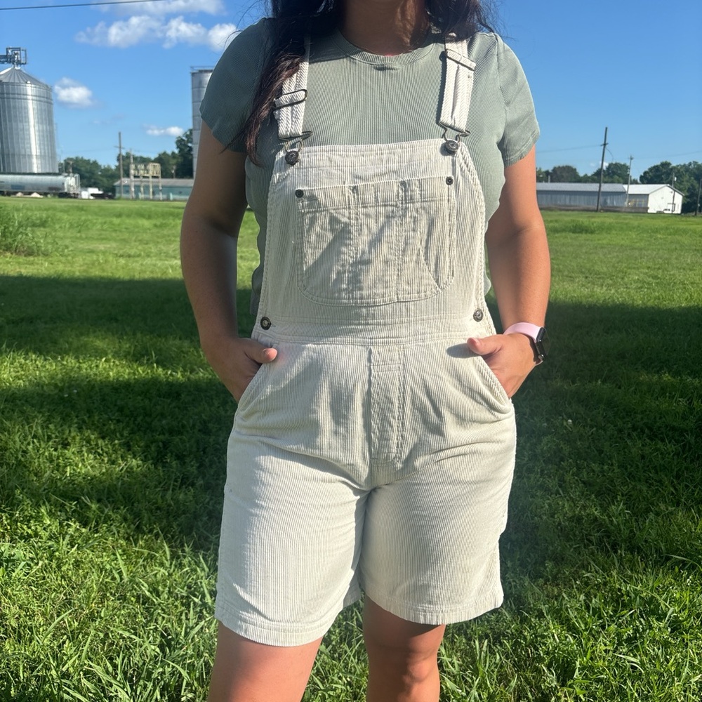 Women's Cream Denim Overalls